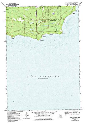 Topographic map for Lake Michigan, Illinois