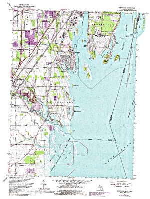 Topographic map for Detroit River, Ontario