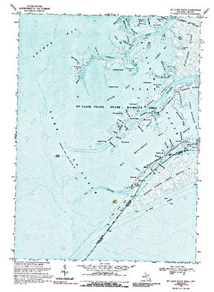 Topographic map for Saint Clair River, Michigan