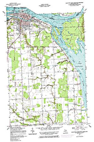 Topographic map for St. Marys River, Ontario
