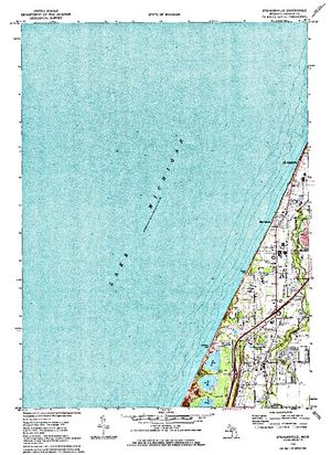 Topographic map for Lake Michigan, Illinois