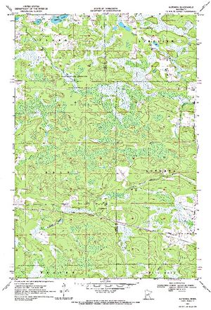 Topographic map for West Branch Kettle River, Minnesota