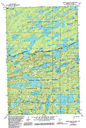 Topographic map for Snowbank Lake, Minnesota