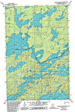 Topographic map for Snowbank Lake, Minnesota