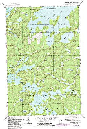 Topographic map for Snowbank Lake, Minnesota