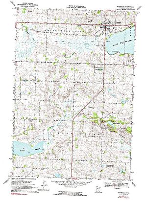 Topographic map for Lake Minnewaska, Minnesota