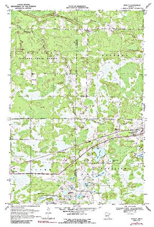 Topographic map for West Branch Kettle River, Minnesota