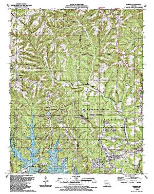 Topographic map for Table Rock Lake, Arkansas