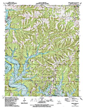 Topographic map for Table Rock Lake, Arkansas