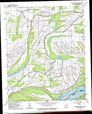 Topographic map for Mississippi River, Arkansas