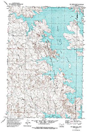 Topographic map for Fort Peck Lake, Montana