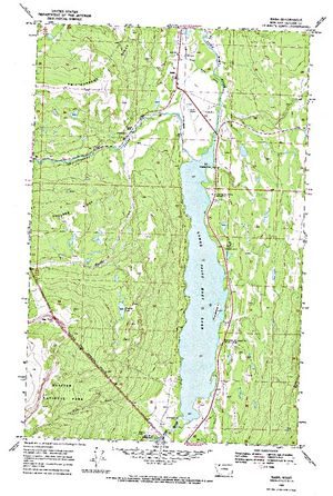 Topographic map for Lower Saint Mary Lake, Montana