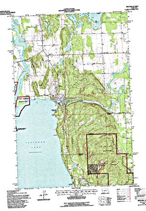 Topographic map for Flathead Lake, Montana