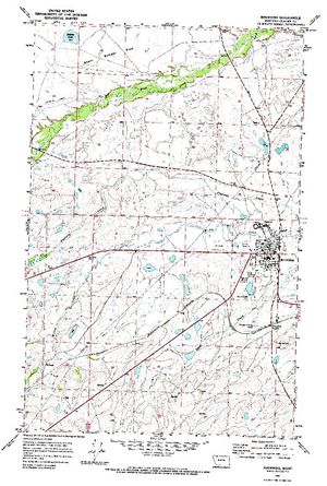 Topographic map for Hidden Lake, Montana