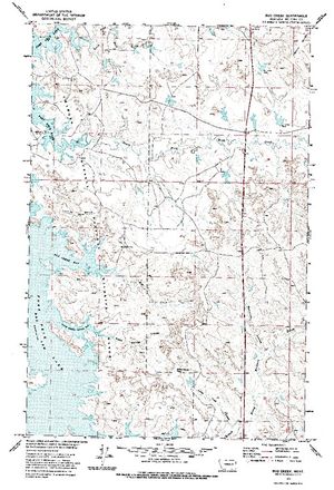 Topographic map for Fort Peck Lake, Montana