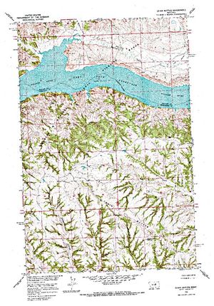 Topographic map for Fort Peck Lake, Montana