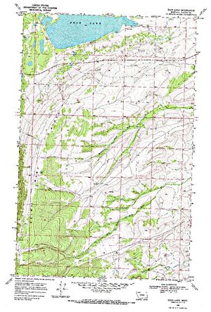 Topographic map for Duck Lake, Montana
