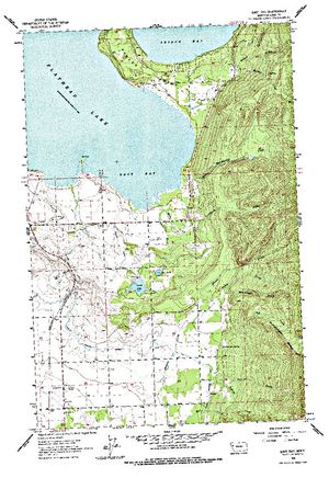 Topographic map for Flathead Lake, Montana