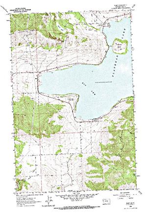 Topographic map for Flathead Lake, Montana