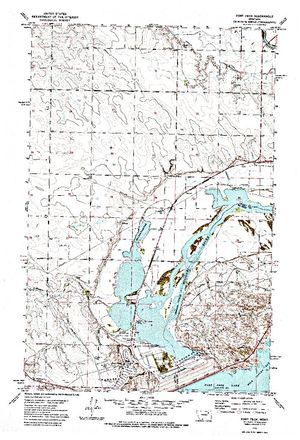 Topographic map for Fort Peck Lake, Montana