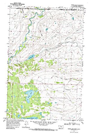 Topographic map for Duck Lake, Montana