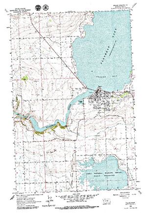 Topographic map for Flathead Lake, Montana