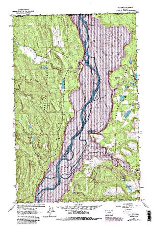 Topographic map for Koocanusa, Lake, British Columbia