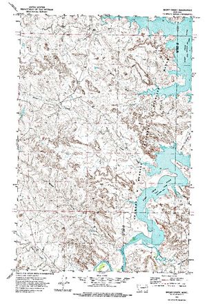 Topographic map for Fort Peck Lake, Montana