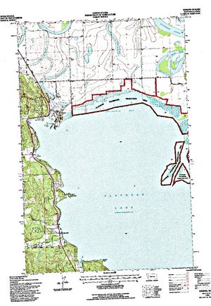 Topographic map for Flathead Lake, Montana