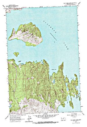 Topographic map for Flathead Lake, Montana