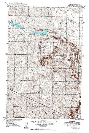 Topographic map for Souris River, Saskatchewan