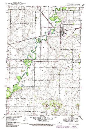 Topographic map for Souris River, Saskatchewan