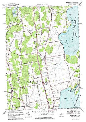 Topographic map for Lake Champlain, Quebec