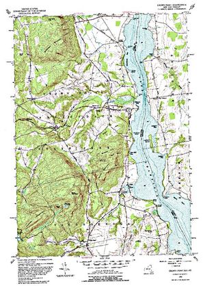 Topographic map for Lake Champlain, Quebec