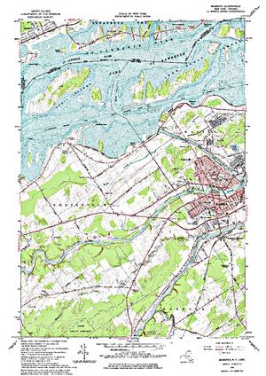 Topographic map for Lake Saint Lawrence, Ontario