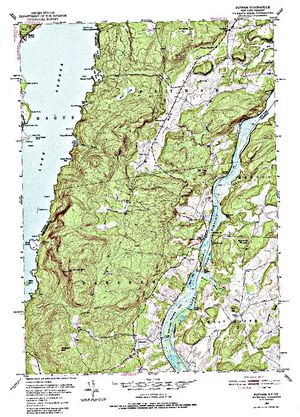 Topographic map for Lake Champlain, Quebec