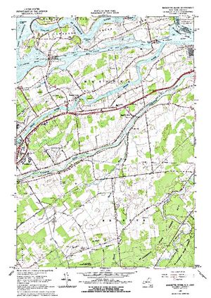 Topographic map for Lake St. Francis, Ontario