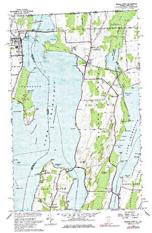Topographic map for Lake Champlain, Quebec