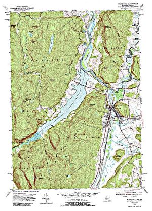 Topographic map for Lake Champlain, Quebec