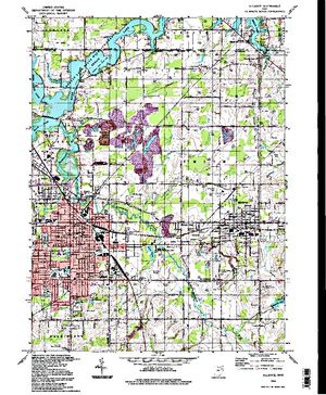 Topographic map for Mahoning River, Ohio