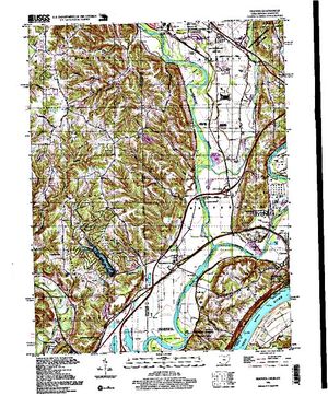 Topographic map for Ohio River, Illinois