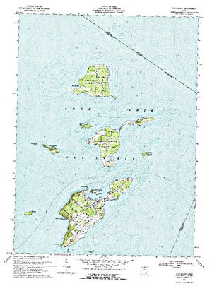 Topographic map for Lake Erie, Ontario