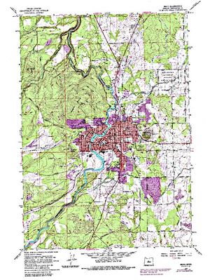 Topographic map for Deschutes River, Oregon