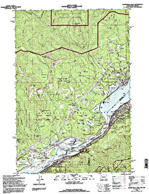 Topographic map for Bonneville Pool, Oregon
