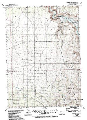 Topographic map for Prineville Reservoir, Oregon