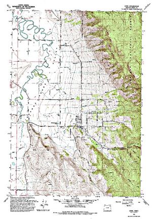 Topographic map for Grande Ronde River, Oregon