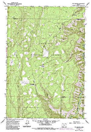 Topographic map for Grande Ronde River, Oregon