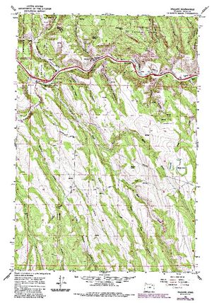 Topographic map for Grande Ronde River, Oregon