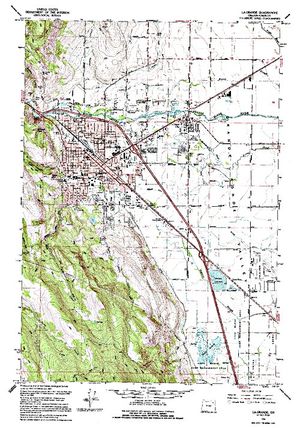 Topographic map for Grande Ronde River, Oregon