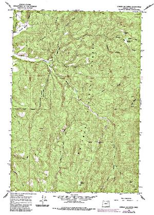 Topographic map for Grande Ronde River, Oregon